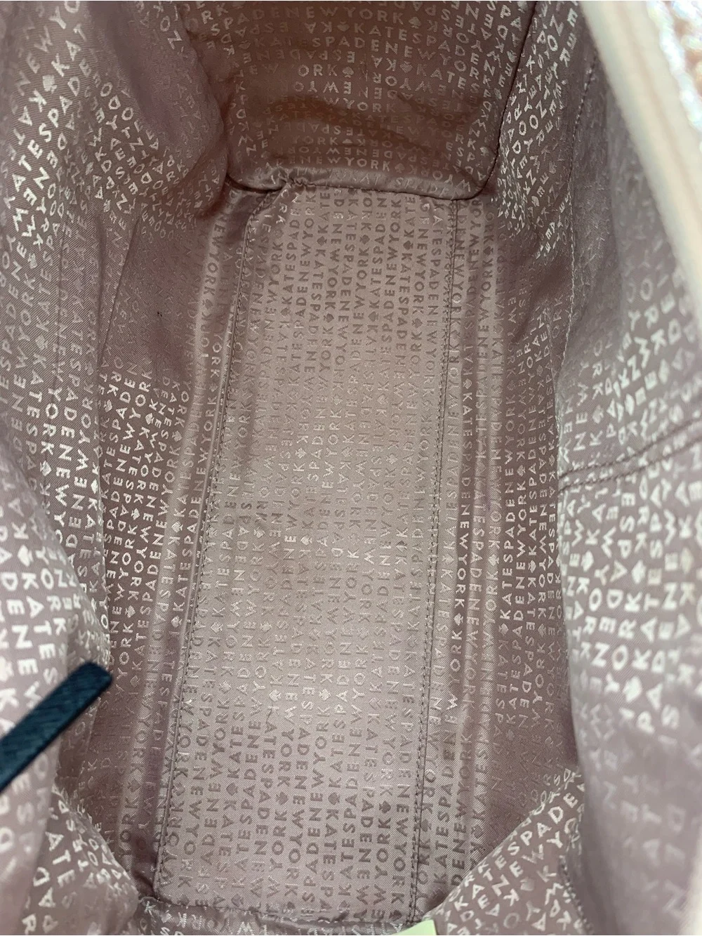 kate spade Mavis Street Taden Rose Gold Glitter Tote with Black Handles
